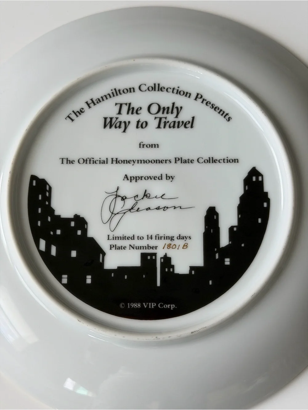 Vintage 1988 The Honeymooners “The Only Way To Travel” Collector Plate-Hamilton